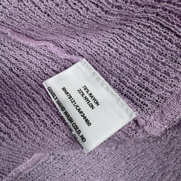 Eileen Fisher Cardigan Womens 1X Purple Open Front Lightweight Knit Sweater Plus - Picture 5 of 9